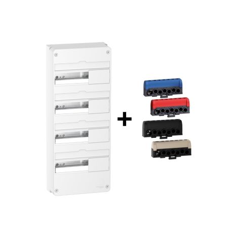 Schneider - Resi9 - Coffret 13M - 4R + Bornier 3 Phases+Neutre - Ru00e9f. : R9H13404+R9H13411P (1/4)