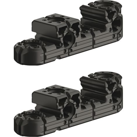 2x Ferrure d'assemblage universelle 64x16x16mm avec d'innombrables applications en polycarbonate noir Montage Equerre Polyvalent Meuble Intérieur Angle Conecteur (1/5)