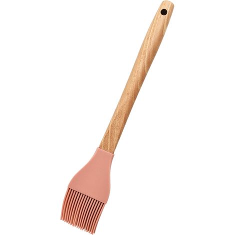 Brush À Huile En Silicone - Manche En Bois Rond - Pour Graissage De Plaques À Pâtisserie Grillades Et Crêpes - 1 Pièce (1/4)