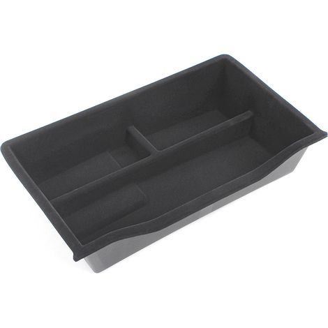 Suitable for Tesla Model Y under-seat storage compartments, car interior accessories - customizable, retractable, flocked design. (1/4)