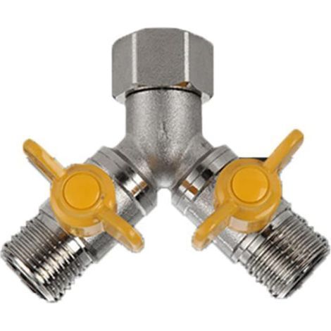 2-Wege-Gaskugelhahn, 2-Wege mit individueller Ein-/Aus-Steuerung, 1/2"-Y-Verteilerventil, Gaskugelhahn für die heimische Küche (1/5)