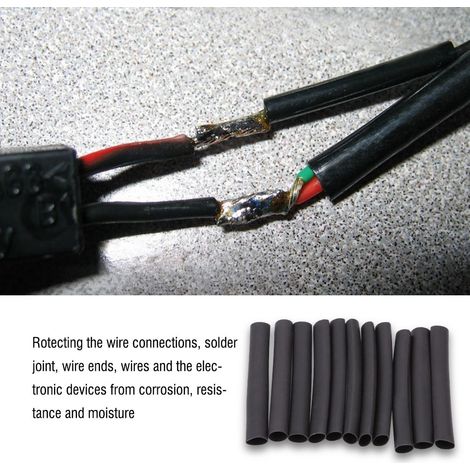 Lot de 150 gaines thermorétractables noires pour câbles RC (rapport 2:1) (1/5)