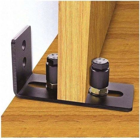 Rails de plancher pour porte coulissante - - Noir - Acier au carbone trempé - Haute résistance - Longue durée (1/4)