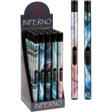 Briquet à gaz pour bougies Inferno R7, en marbre oblong de 21 cm de long