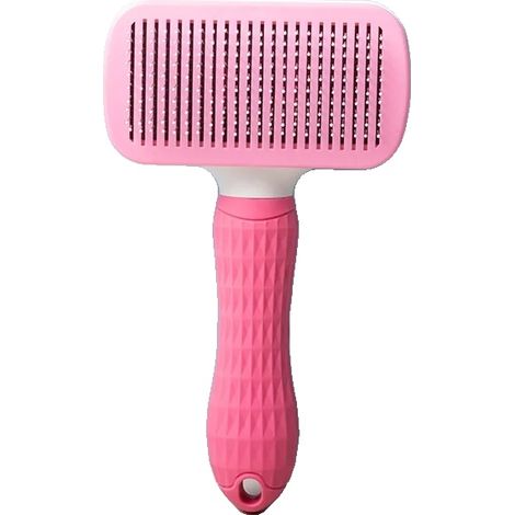 Haustierpflegebürste, Selbstreinigungsfunktion, Geeignet für alle Rassen, Rosa-1 (1/2)