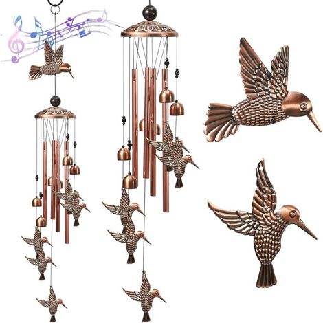 Carillon éolien, carillons éoliens d'oiseau rétro artisanat ensemble bricolage Kits de carillon éolien pour jardin patio arrière-cour décor à la maison (1/5)