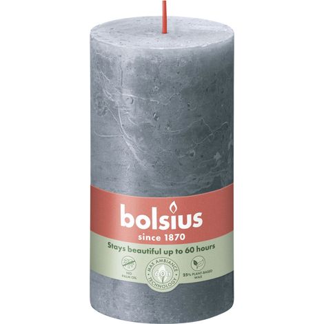 Bolsius Rustik Stumpenkerze 130/68 mm Schieferblau