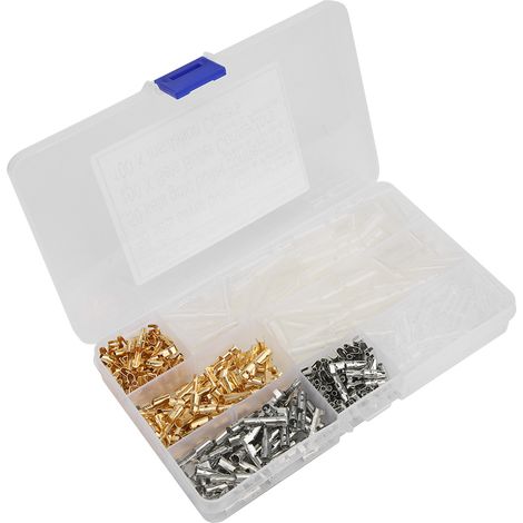 Kit d'isolation pour connecteurs électriques automobiles à tête cylindrique pressée à froid, comprenant 400 connecteurs mâles et femelles de 4,0 mm. (1/5)