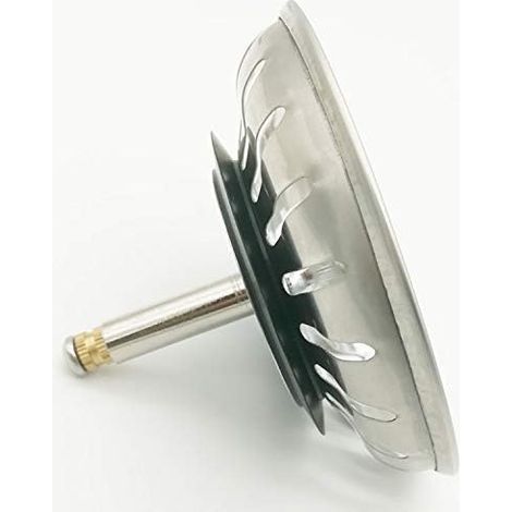 1 - Bonde D'évier - Acier Inoxydable - 24 Fentes Pour Écoulement Rapide - Compatible Bassin Trop-plein - Argent - 8,2x6,5cm (1/3)