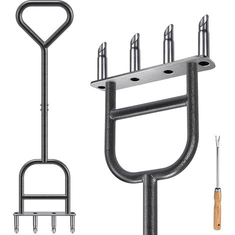 Manual Lawn Aerator with 4 Teeth Triangle Handle (1/5)