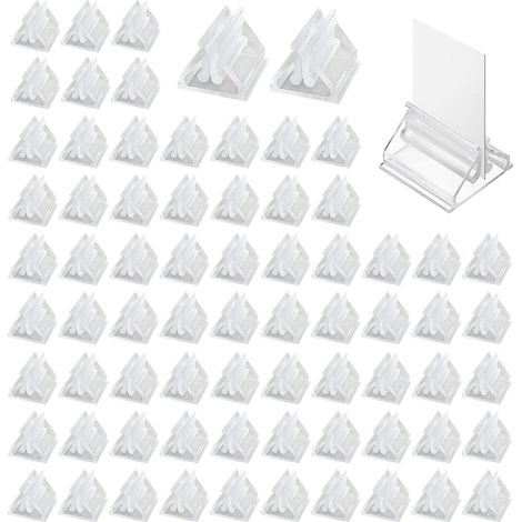CCYKXA 72 Pieces Clear Plastic Playing Card Holders, Price Tag Holders, Clear Acrylic Card Holders for Board Games, Party Markers