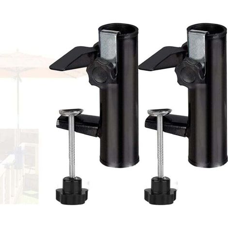 Lot de 2 pinces pour parasol, support pour parasol de terrasse, support pour parasol de qualité supérieure, clip fixe pour plage, cour, balcon, chaise avec pince (1/4)