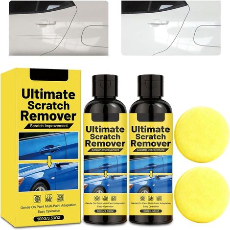 Efface Rayure Voiture 2x100g, Polish Voiture Rayure avec 2 Éponges, Anti Rayure Voi-ture Carrosserie, Efface Rayure Voi-ture pour Rayures Légères, Car Scratch Remover pour Toutes Peinture (1/5)