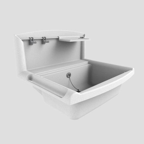 Sanit – Bassin multiset fonctionnel en granit 60005B60099 – Crédence Splash – Résistant aux chocs et aux intempéries – Capacité 12 litres (1/6)
