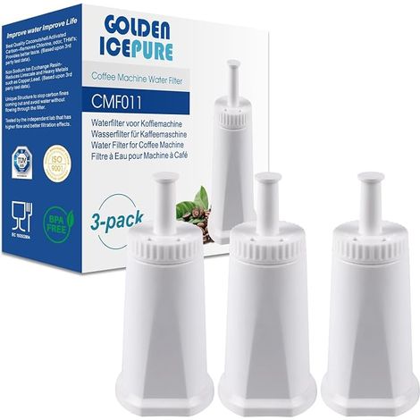 Filtro acqua GOLDEN ICEPURE per macchine da caffè, compatibile con i modelli Sage Barista SES008, SES810, SES880, SES920, SES980, SES990, certificato NSF, confezione da 3 pezzi. (1/5)