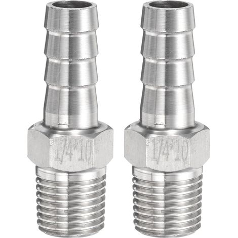 2Pcs Inox Acier Tuyau Cannelé Raccord 0,4" (10mm) (1/5)