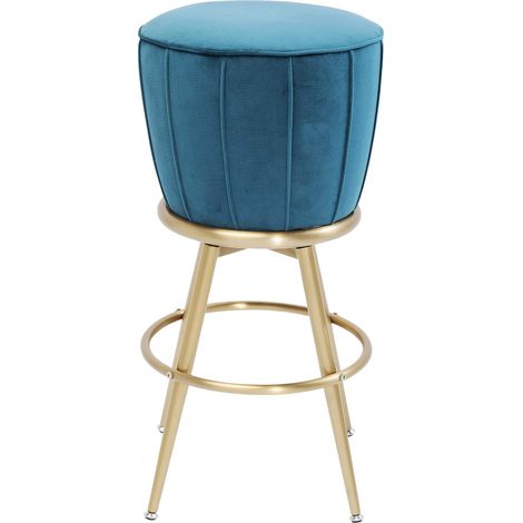 Kare 83903 Sgabello Alto da Bar After Work, Oro / Blu, One Size (1/5)