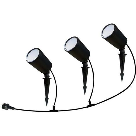 V-TAC VT-5168 set 3 faretto led smart picchetto giardino 3in1 + RGB dimmerabile gestione smartphone alexa google IP65 sku 3015 ( 3 pezzi)