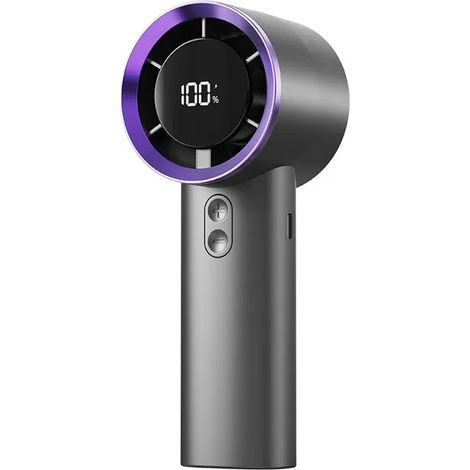 Ventilateur portable, vitesse (1-100) niveaux de vent réglables, batterie de 2000 mAh, pour voyage/sport/camping/travail (gris) (1/5)