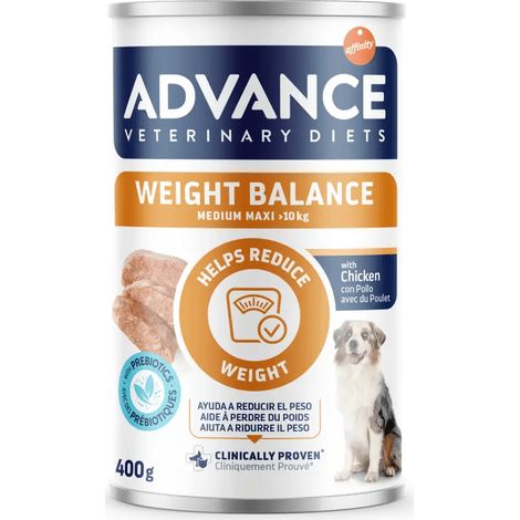 Advance Weight Balance Medium-Maxi - Alimento Húmedo Completo y Equilibrado para Reducir Exceso de Peso - 400 g