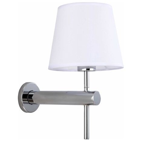 Applique Tivoli chrome abat-jour blanc E27 L.Prestige