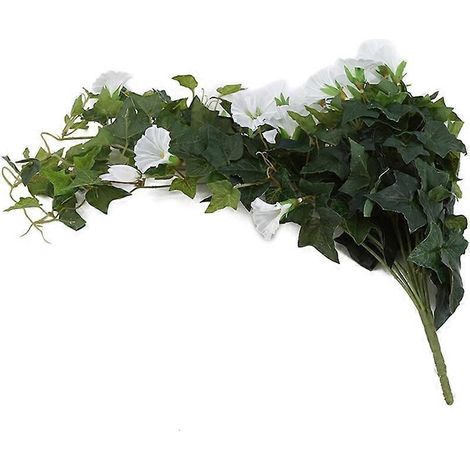 Iris du matin artificielle, décoration florale pour la maison, ornements, composition florale, décoration murale, panier suspendu en rotin fleuriblanc (1/5)