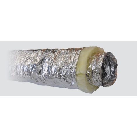 Gaine souple isolée laine de verre M0/M1 - Ep 50mm - Ø250mm (vendu en carton de 10 ml)