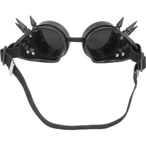Lunettes de vélo vintage industrielles ABS à double couche anti-vent avec style steampunk et pointes uniques - Noir (1/5)