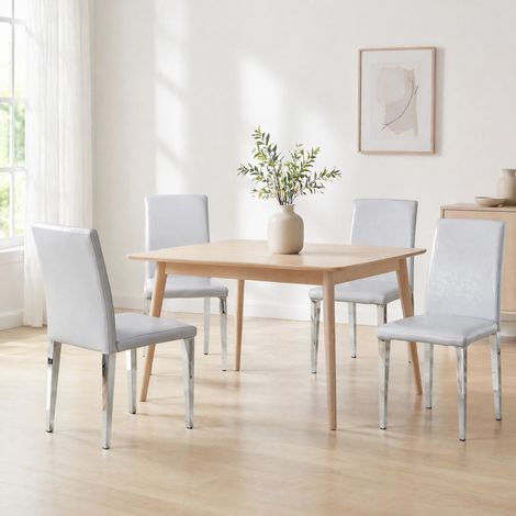 Set de 4 sillas de comedor modernas PU gris OKMYHOME (1/5)