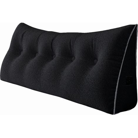 Coussin triangulaire en peluche noire 160 cm (1/5)