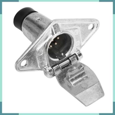 7-polige Metall-Anhängersteckdose, optimaler Schutz, einfache Installation, Anschlussadapter (1/5)