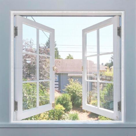 1.5m x 1.5m, White,Window Screen Set, Anti-Fly Velcro Mosquito Net, (1/5)