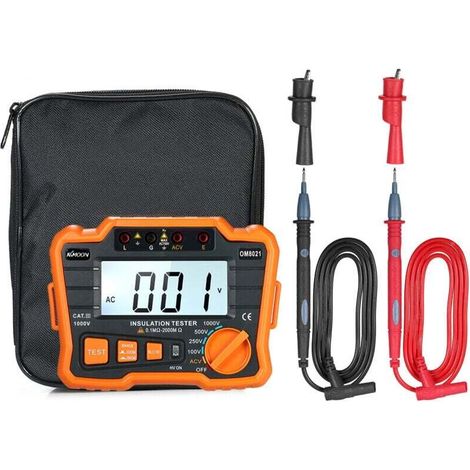 Testeur de résistance d'isolement KKmoon DCV ACV Meter 1000V Megohmmètre MegOhm Voltmeter avec écran LCD rétroéclairé (1/4)