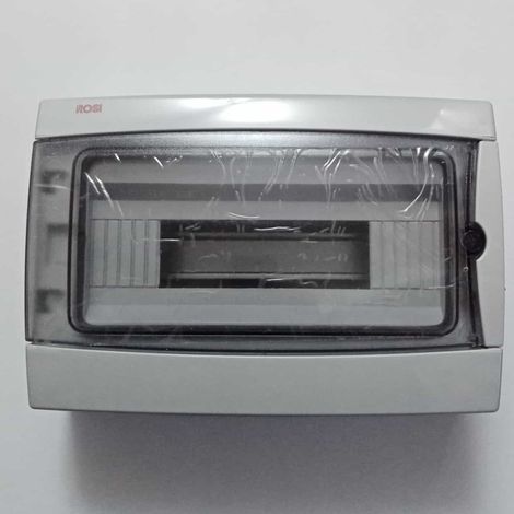 Centralino Da Parete Completo Di Barra DIN Grigio IP65 12 Moduli Rosi RS3912-T (1/5)