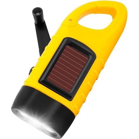 Lampe torche d'urgence. lampe torche rechargeable à manivelle. lampe torche solaire. lampe torche de camping portable (1/4)