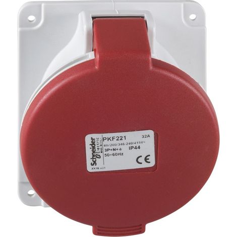 Presa da incasso inclinata IP44 32A 380V 3P+N+T Schneider
