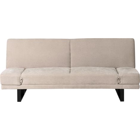 Sofá cama moderno de chenilla reclinable estructura de madera de eucalipto beige York