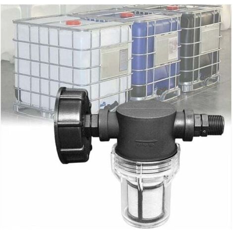 Rubinetto di collegamento per serbatoio da 1000 litri, giunto a U da giardino per collettori di acqua piovana con funzione di filtro, adattatore per serbatoio dell'acqua IBC S60x6 (filettatura esterna (1/4)
