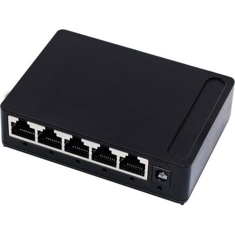 Network Switch and Hub - 5-Port Gigabit Ethernet Switch, RJ45 Hub with Plastic Case, 10-100-1014M