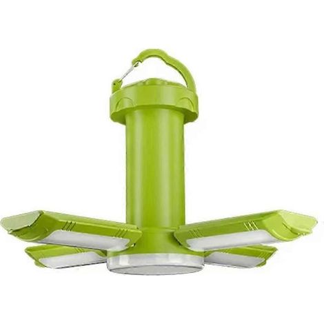 Lampe de camping portable à quatre feuilles, lampe de tente LED pliable rechargeable par USB, double mode d'éclairage, lampe de secours extérieure. (1/5)