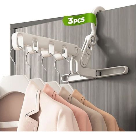 (Vert/Blanc)Etendoir Mural Rabattable,Etandoire À Linge Intérieur Pliant,3 Pcs Etendage Linge Interieur,Rotation 90°Porte-Vêtements Pliable Mu (1/5)