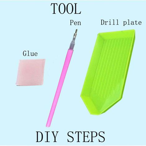 Tableau diamant bricolage 5D lion multicolore diamants ronds plein diamant kit complet hobby déco murale salon chambre 30x40cm toile résine sans cadre avec gel stylo plateau (1/3)