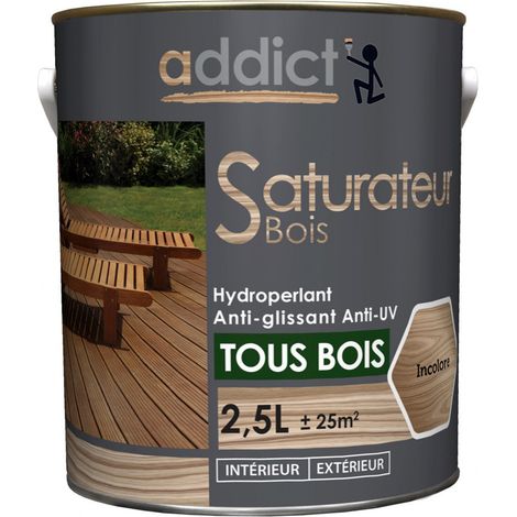 Saturateur bois incolore 2.5 litres – Protection contre taches et UV – Imprégnation phase aqueuse – Durabilité accrue – Addict (1/2)