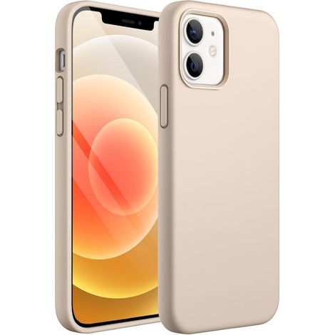 Handyhülle Silikon Stoßfest Mikrofaser iPhone12 12Pro Gold (1/5)