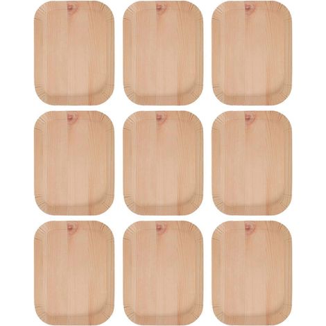 10 plateaux de service jetables en papier pour collations, friandises et dîners de fête.-16.50X13.00X1.50CM (1/4)