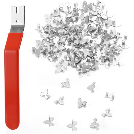 Outil d'Enfoncement de Pointes, Vitrier avec 120 Points Poussée pour Cadres en Verre Point de Croix Poignée Facile à Saisir (Rouge) (1/5)