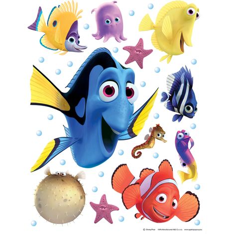 sticker mural Le Monde de Dory blanc et bleu  - Disney