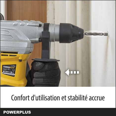 Perceuse à percussion électrique 1500W – 4250 coups/min – Forage béton Ø32mm – Anti-vibration – Poignée supplémentaire – Powerplus — vue 6