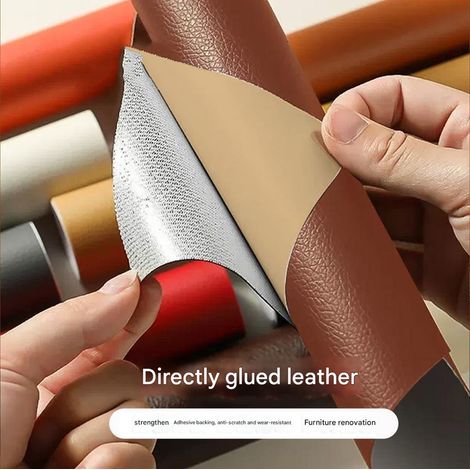 Patch de réparation autocollant pour canapé, table, chaise, siège, sac, chaussure, lit, cuir artificiel PU, 50 cm x 100 cm, marron (1/5)