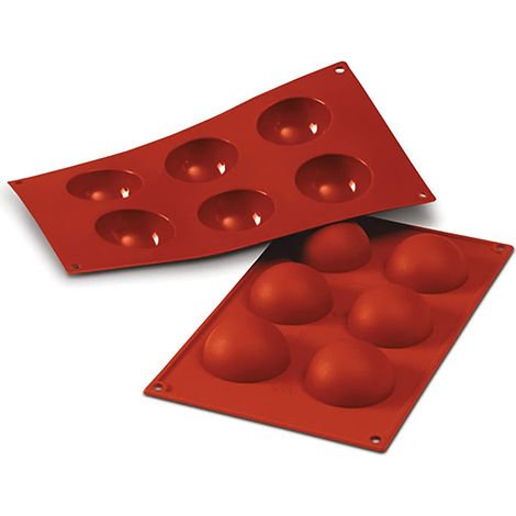 silikomart SF003 Stampo in Silicone per Monoporzioni SEMISFERA, Antiaderente, 6 cavità, Confezione da 1 Stampo per Dolci, Ø 60 h 30 mm, Made in Italy